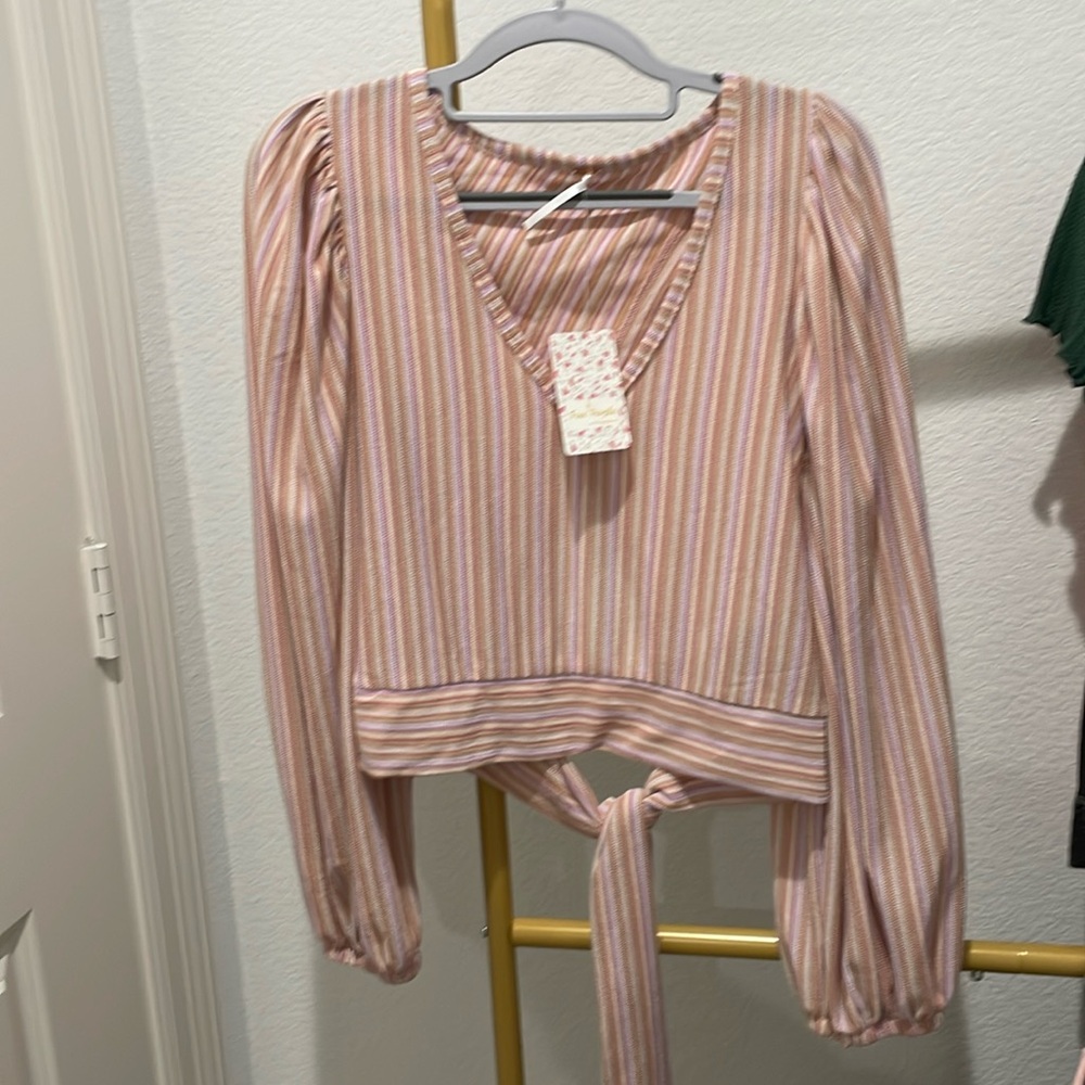 NWT Free People blouse with slight open-back, size S
